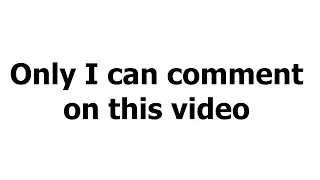 You can't comments on this video