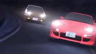 AE86 VS. Red RX7 - Bad Upscale Attempt