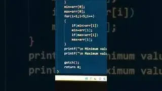 maximum and minimum of array elements in C Programming 🌾🍁🌾
