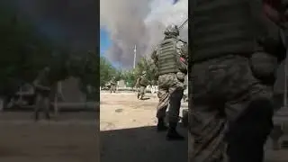 Пожар склада боеприпасов в казахстане .