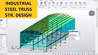Industrial Steel Structure Design in Tekla|| Semi Circular Roof Truss Modelling