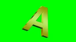 English Letter A Green screen