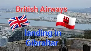 Watching a British Airways 🇬🇧 plane land at Gibraltar from the top of the Rock of Gibraltar 🇬🇮  ✈️