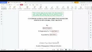A summer project report || download Format