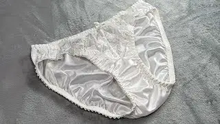 MY PRETTY LINGERIE UNDERWEAR (ALL GLOSSY WHITE) SHINY AND SLIPPERY PANTIES IN BIKINI STYLE