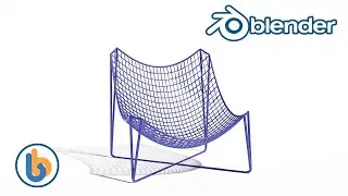 Wire chair design and 3D modeling in Blender with curve Bevel - tutorial timelapse