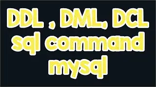 phpmyadmin perintah sql DDL dan DML