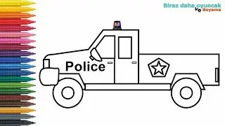 Police Car Coloring Page | Draw Painting Videos | Coloring Games