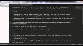 PHP Variables Constants