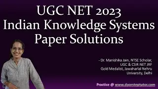 UGC NET 2023 Indian Knowledge Systems Paper Solutions | IKS | KTPI #ugcnet
