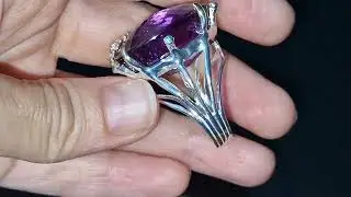 Серебряное кольцо с 50-каратным аметистом