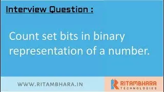 Count the number of set bits in binary representation of an integer