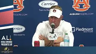 Hugh Freeze addresses the media following Auburn's season-opening 73-3 win over Alabama A&M