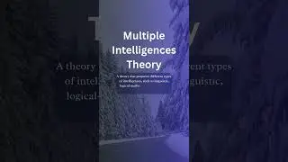 Definition of Multiple Intelligences Theory #multipleintelligence #culturehabits #psychologyfacts
