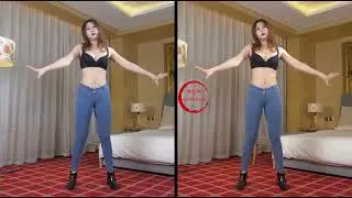 舞艺吧 灯灯 蓝色紧身牛仔