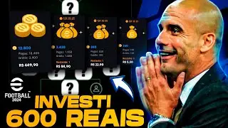 INVESTI 600,00 numa conta INICIANTE no efootball 2024 mobile