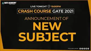 Crash Course GATE 2021 | Announcement of new subject