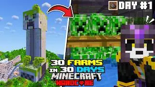 I Built a GIANT Creeper Farm in Minecraft - [30 Farms in 30 Days] - Day 1