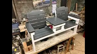 Скамья со столиком садовая, уличная мебель, скамейка со столиком, обзор.