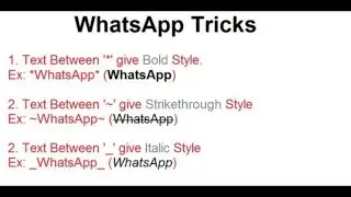 WhatsApp Font Style or Text Style Tricks