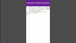 Printing Python Keywords