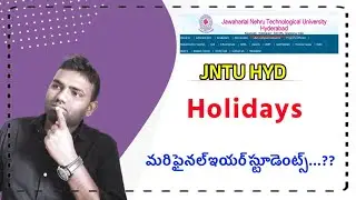 JNTUH HOLIDAYS Declared // Btech // Bpharm // Jntuh Holidays declaration // Holidays dates //