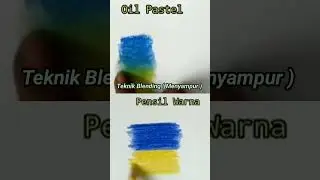 Cara menyampur warna oil pastel dan pensil warna teknik blending #drawing #shorts