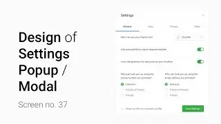 Design of Settings Popup/Modal (Dashboard UI Kit 3.0)