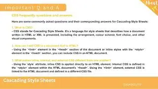 CSS Important Topics, Frequently Asked Questions