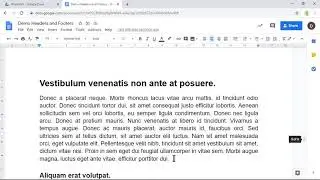 Using Headers and Footers  in Google Docs