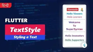 TextStyle in flutter | Stying of Text Widget | 