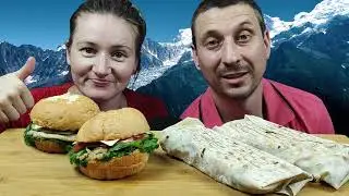 МУКБАНГ ШАУРМА И ЧИЗБУРГЕР | MUKBANG WSHAWARMA AND A CHEESEBURGER 