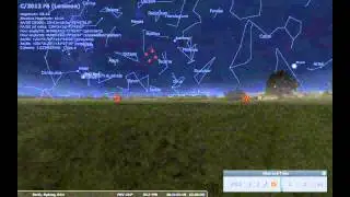 Comet Lemmon's orbit through the constellations
