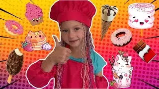 Леди би играет с барби и кеном в ларек с мороженным. детское видео игра в магазин