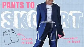 DIY Transform Pants to SKORT set with a Twist!