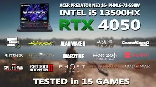 ACER PREDATOR NEO 16 - i5 13500HX + RTX 4050 Gaming Benchmark Test in 2024 | Tested in 15 Games |