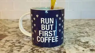 Soleil Home™ Running Porcelain Mug - Run but First Coffee