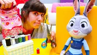 Zootropolis. Zootopia Judy Hopps için yırtılan elbise diktik! Çocuklar için eğitici video