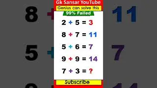 Math puzzle shorts || solve this if you can || Only Genius Can Solve this || 99% Failed #shorts