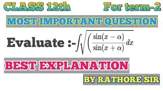 Integrate Root sin(x-a)/sin(x+a) | Integrate sin(x-a)/sin(x+a) ^1/2 | 