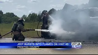 Family escaped vehicle fire in Prentiss County