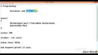 Variables and Data Types in C Language | C Tutorial