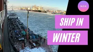 Container Ship in Ice Waters