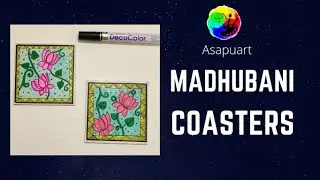 Easy diy madhubani coasters I Home decor, ready to use.