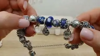 #pandora #серебро 🌠БРАСЛЕТ ПАНДОРА: СИНИЕ ЗВЕЗДЫ И ХРУСТАЛЬНЫЕ СНЕЖИНКИ 💖