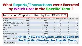 SAP: Finding Reports/Transactions Executed By the Specific User in the Specific Term (in ST03N)