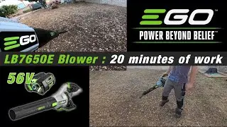 EGO POWER LB7650E Cordless Blower: 20 minutes of work