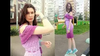 Летнее градиентное платье из пряжи Alize Bella Ombre Batik