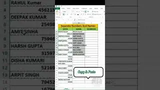 How to Saperate Numbers And Names| Split Numbers| #shorts