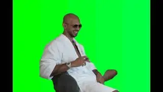 Andrew Tate laughing. Greenscreen